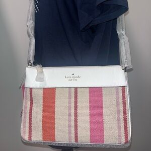 NWT Kate Spade Leila Striped Canvas Triple
Gusset Crossbody